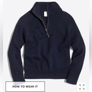 Navy Blue J. Crew Quarter Zip Sweater
